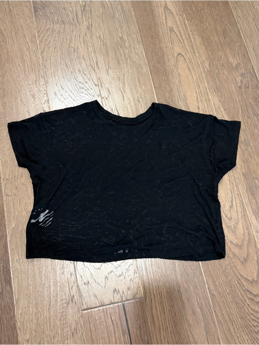 lululemon athletica Black Short Sleeve Crop Tee